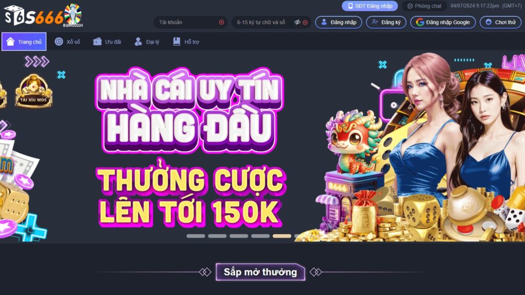 Đăng nhập S666 qua website.