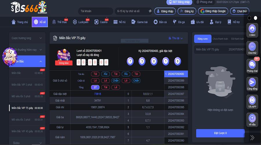 Có nhiều hình thức xổ số siêu tốc S666 cho người chơi lựa chọn